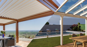 pergola bioclimatique et pergola vitrée